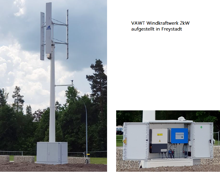 VAWT Kleinwindkraftanlage in Freystadt 2kW