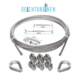Edelstahl Abspannseil komplett Set 4m