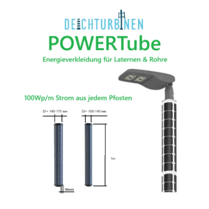POWERTube PV Verkleidung für Masten Pfosten Fallrohre etc.