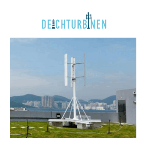 Deichturbine V1000 auf 3m Mast mit Kreuzfuß