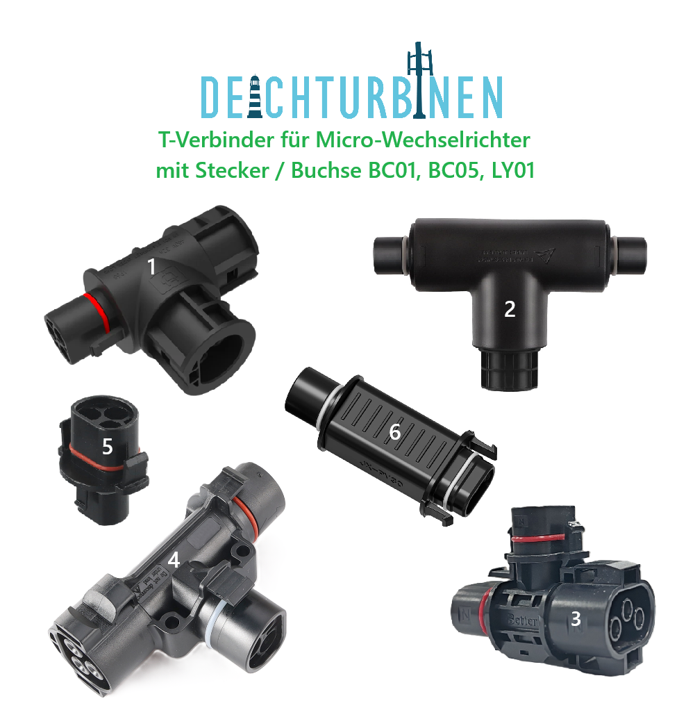 T-Verbindungsstücke zur Parallelschaltung von Micro-Wechselrichtern