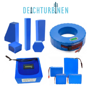 Deichturbinen Akkupacks in verschiedenen Bauformen